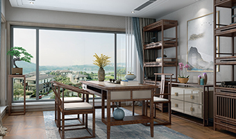 高雅新中式風(fēng)格效果圖案例，靜享詩意居所