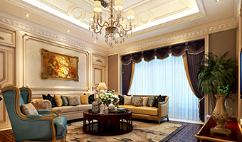 整木定制法式風格，金色別墅裝修案例效果圖