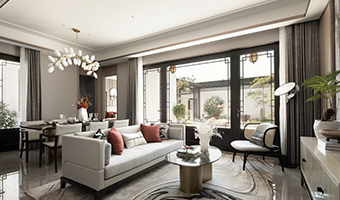 142㎡中式庭院整木定制，樣板間案例